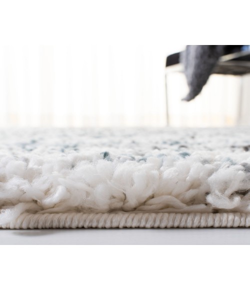 Safavieh Fontana Shag  Ivory / Teal FNT850 3 ft. X 3 ft. Round Rug