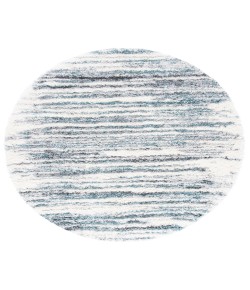 Safavieh Fontana Shag  Ivory / Teal FNT850 3 ft. X 3 ft. Round Rug