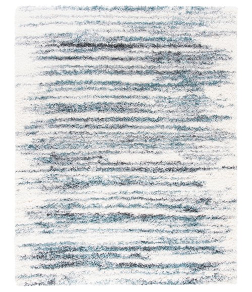 Safavieh Fontana Shag  Ivory / Teal FNT850 8 ft. X 8 ft. Square Rug