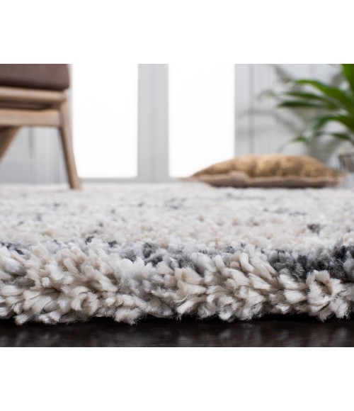 Safavieh Fontana Shag Ivory / Grey Rug FNT851 3 ft. X 3 ft. Round - Rugs Town Safavieh Fontana Shag Ivory / Grey FNT851 3 ft. X 3 ft. Round Rug