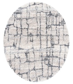 Safavieh Fontana Shag  Ivory / Grey FNT851 3 ft. X 3 ft. Round Rug