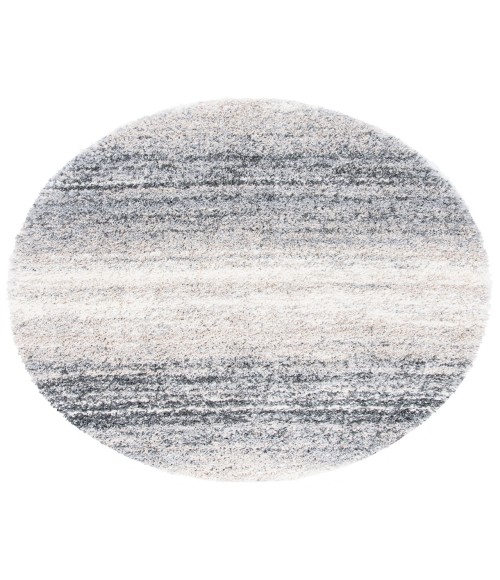 Safavieh Fontana Shag Ivory / Grey Rug FNT852 8 ft. X 8 ft. Round - Rugs Town Safavieh Fontana Shag Ivory / Grey FNT852 8 ft. X 8 ft. Round Rug