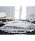 Safavieh Fontana Shag  Grey / Ivory FNT853 8 ft. X 8 ft. Round Rug