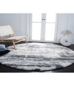 Safavieh Fontana Shag  Grey / Ivory FNT853 10 ft. X 10 ft. Round Rug