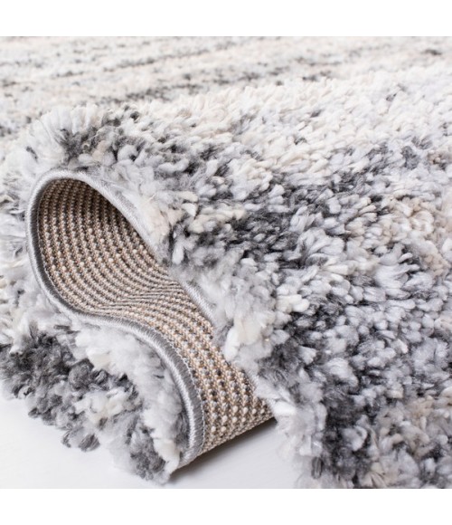 Safavieh Fontana Shag Grey / Ivory Rug FNT856 3 ft. X 3 ft. Round - Rugs Town Safavieh Fontana Shag Grey / Ivory FNT856 3 ft. X 3 ft. Round Rug