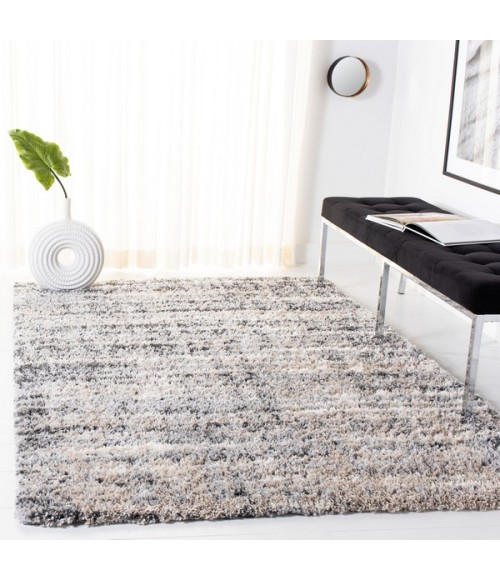 Safavieh Fontana Shag Grey / Ivory Rug FNT856 5 ft. 3 in. X 7 ft. 6 in. Rectangle - Rugs Town Safavieh Fontana Shag Grey / Ivory FNT856 5 ft. 3 in. X 7 ft. 6 in. Rectangle Rug