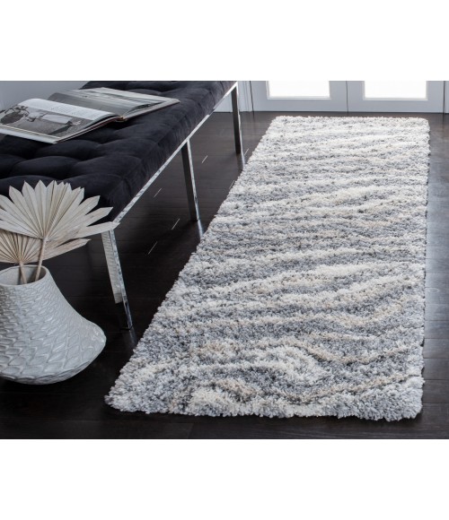 Safavieh Fontana Shag Grey / Ivory Rug FNT865 2 ft. 3 in. X 8 ft. Runner - Rugs Town Safavieh Fontana Shag Grey / Ivory FNT865 2 ft. 3 in. X 8 ft. Runner Rug
