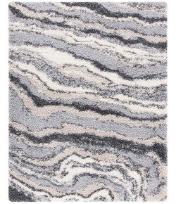 Safavieh Fontana Shag  Grey / Ivory FNT865 5 ft. 3 in. X 7 ft. 6 in. Rectangle Rug