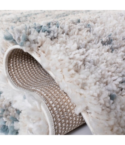 Safavieh Fontana Shag  Ivory / Teal FNT873 8 ft. X 10 ft. Rectangle Rug