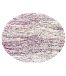 Safavieh Fontana Shag  Pink / Grey FNT875 3 ft. X 3 ft. Round Rug