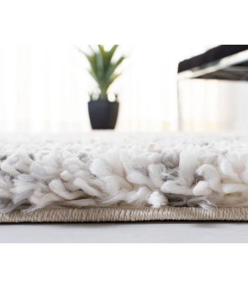 Safavieh Fontana Shag  Grey / Ivory FNT886 10 ft. X 10 ft. Round Rug