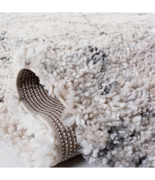 Safavieh Fontana Shag  Grey / Ivory FNT886 10 ft. X 10 ft. Round Rug