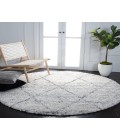 Safavieh Fontana Shag  Grey / Ivory FNT886 6 ft. 7 in. X 6 ft. 7 in. Round Rug