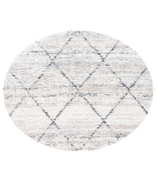 Safavieh Fontana Shag  Grey / Ivory FNT886 10 ft. X 10 ft. Round Rug
