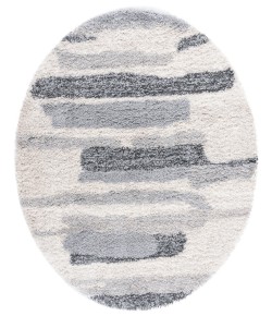 Safavieh Fontana Shag  Grey / Ivory FNT890 6 ft. 7 in. X 6 ft. 7 in. Round Rug