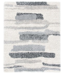 Safavieh Fontana Shag  Grey / Ivory FNT890 6 ft. 7 in. X 6 ft. 7 in. Square Rug