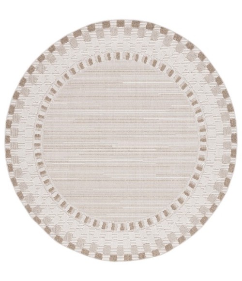 Safavieh Global Beige / Light Beige GLB216 6 ft. 7 in. X 6 ft. 7 in. Round Rug