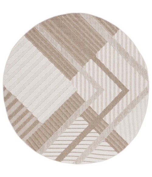 Safavieh Global Beige / Light Beige GLB220 5 ft. 3 in. X 5 ft. 3 in. Round Rug