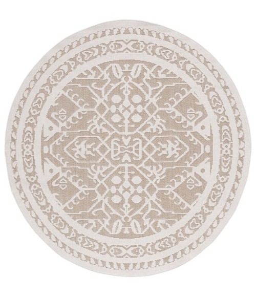 Safavieh Global Beige / Light Beige GLB222 6 ft. 7 in. X 6 ft. 7 in. Round Rug