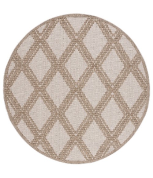 Safavieh Global Beige / Brown GLB226 6 ft. 7 in. X 6 ft. 7 in. Round Rug