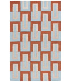 Safavieh Genre Light Blue / Rust GRE102 3 ft. X 5 ft. Rectangle Rug