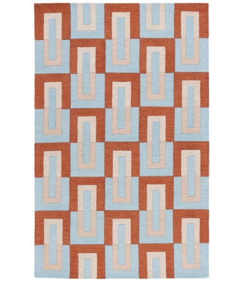 Safavieh Genre Light Blue / Rust GRE102 3 ft. X 5 ft. Rectangle Rug