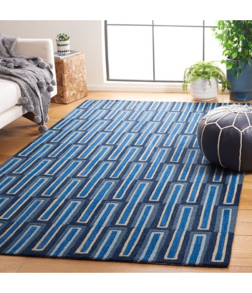 Safavieh Genre Blue / Ivory GRE105 4 ft. X 6 ft. Rectangle Rug