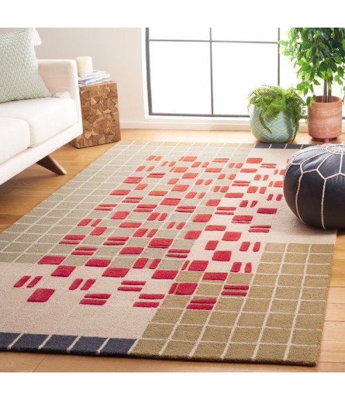 Safavieh Genre Grey / Red Rug GRE206 6 ft. X 9 ft. Rectangle - Rugs Town Safavieh Genre Grey / Red GRE206 6 ft. X 9 ft. Rectangle Rug