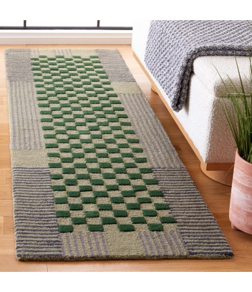 Safavieh Genre Grey / Green GRE207 2 ft. 3 in. X 8 ft. Runner Rug