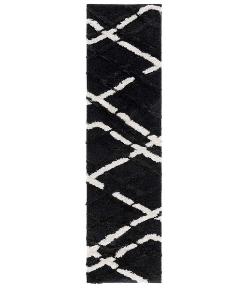 Safavieh Hi-Lo Shag Charcoal / Ivory HLS206 2 ft. 2 in. X 8 ft. Runner Rug