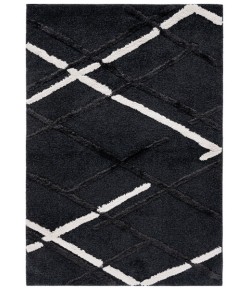 Safavieh Hi-Lo Shag Charcoal / Ivory HLS206 5 ft. 3 in. X 7 ft. 6 in. Rectangle Rug