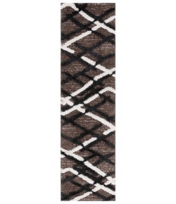 Safavieh Hi-Lo Shag Brown / Ivory Charcoal HLS206 2 ft. 2 in. X 8 ft. Runner Rug