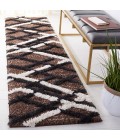 Safavieh Hi-Lo Shag Brown / Ivory Charcoal HLS206 2 ft. 2 in. X 8 ft. Runner Rug