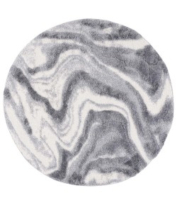 Safavieh Hi-Lo Shag Grey / Light Grey HLS208 6 ft. 7 in. X 6 ft. 7 in. Round Rug