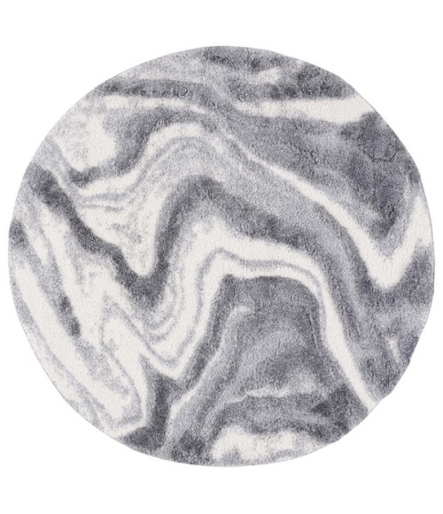 Safavieh Hi-Lo Shag Grey / Light Grey HLS208 6 ft. 7 in. X 6 ft. 7 in. Round Rug