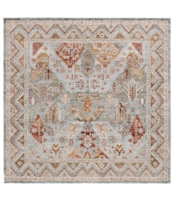 Safavieh Hamilton Blue / Gold Rust HLT104 6 ft. 7 in. X 6 ft. 7 in. Square Rug
