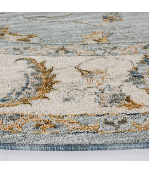 Safavieh Hamilton Blue / Gold HLT106 6 ft. 7 in. X 6 ft. 7 in. Square Rug