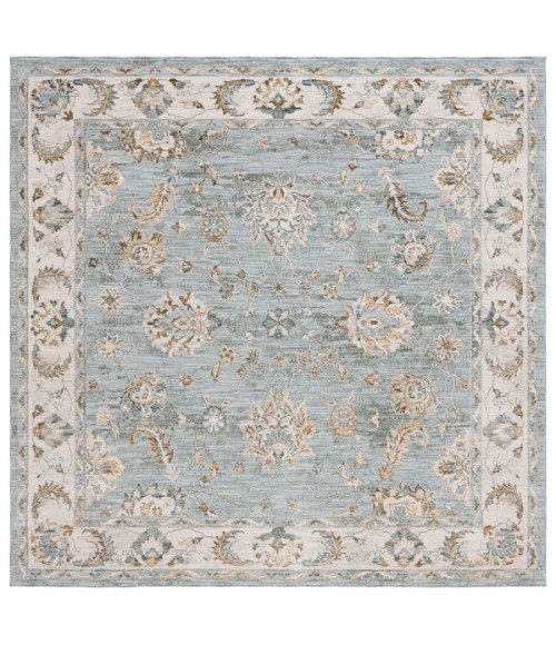 Safavieh Hamilton Blue / Gold HLT106 6 ft. 7 in. X 6 ft. 7 in. Square Rug