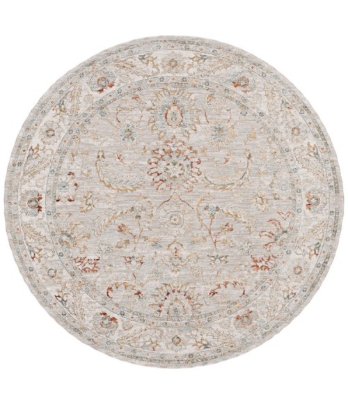 Safavieh Hamilton Grey / Gold HLT108 6 ft. 7 in. X 6 ft. 7 in. Round Rug