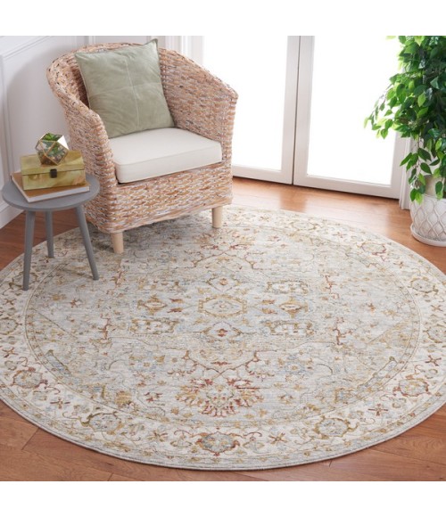Safavieh Hamilton Grey / Blue HLT110 6 ft. 7 in. X 6 ft. 7 in. Round Rug