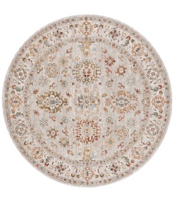 Safavieh Hamilton Grey / Rust HLT112 6 ft. 7 in. X 6 ft. 7 in. Round Rug