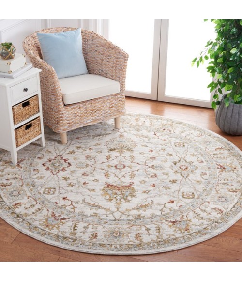 Safavieh Hamilton Ivory / Rust Rug HLT114 6 ft. 7 in. X 6 ft. 7 in. Round - Rugs Town Safavieh Hamilton Ivory / Rust HLT114 6 ft. 7 in. X 6 ft. 7 in. Round Rug