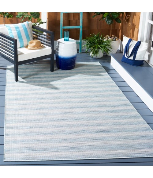 Safavieh Hampton Aqua Ivory / Multi HTN231 5 ft. 1 in. X 7 ft. 6 in. Rectangle Rug