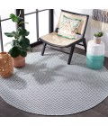 Safavieh Hampton Beige / Aqua HTN237 6 ft. 5 in. X 6 ft. 5 in. Round Rug