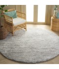 Safavieh Jasmine Shag Grey / Ivory JSM100 6 ft. 7 in. X 6 ft. 7 in. Round Rug