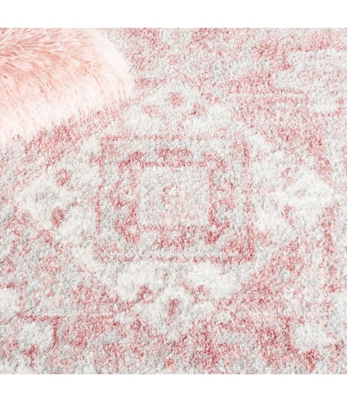Safavieh Layla Ivory Grey / Pink LAY104 6 ft. 7 in. X 6 ft. 7 in. Round Rug