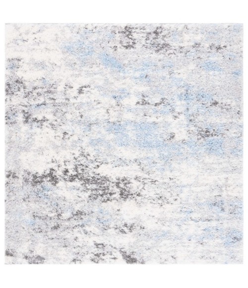 Safavieh Lindsay Shag Grey / Blue Ivory LNS556 6 ft. 7 in. X 6 ft. 7 in. Square Rug