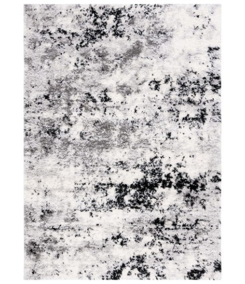 Safavieh Lindsay Shag Grey / Black Ivory LNS556 5 ft. 3 in. X 7 ft. 6 in. Rectangle Rug
