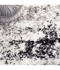 Safavieh Lindsay Shag Grey / Black Ivory LNS556 6 ft. 7 in. X 6 ft. 7 in. Round Rug