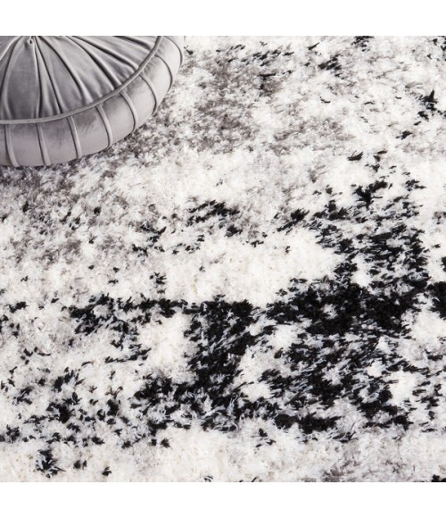 Safavieh Lindsay Shag Grey / Black Ivory LNS556 5 ft. 3 in. X 7 ft. 6 in. Rectangle Rug